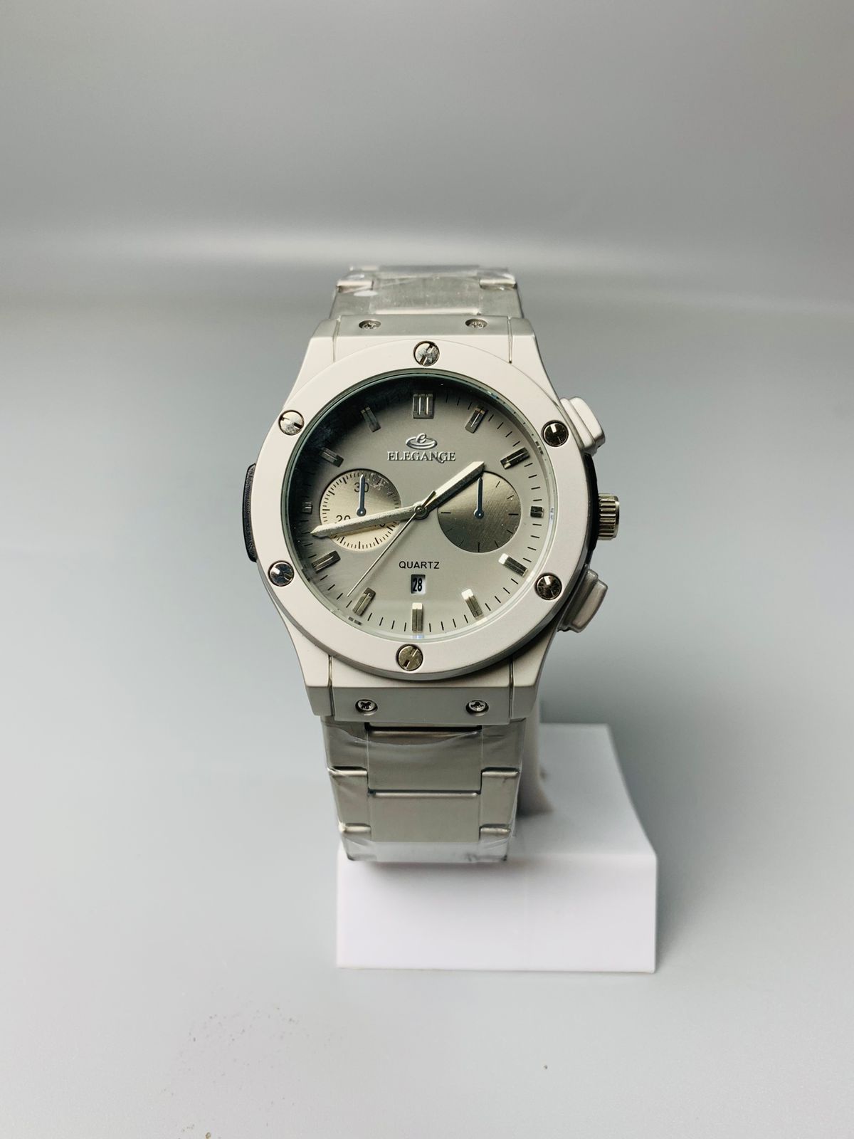 Elegance watch Light Gray Date Adjust