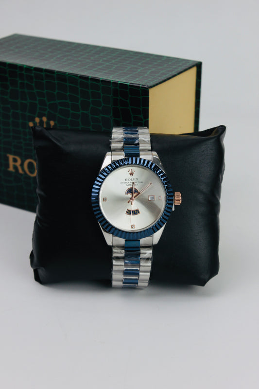 Rolex Submariner Date Blue And Silver Stainless Steel Watch