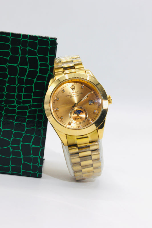 Rolex Submariner Golden for Men – Elegant Swiss Quartz Watch (35mm)