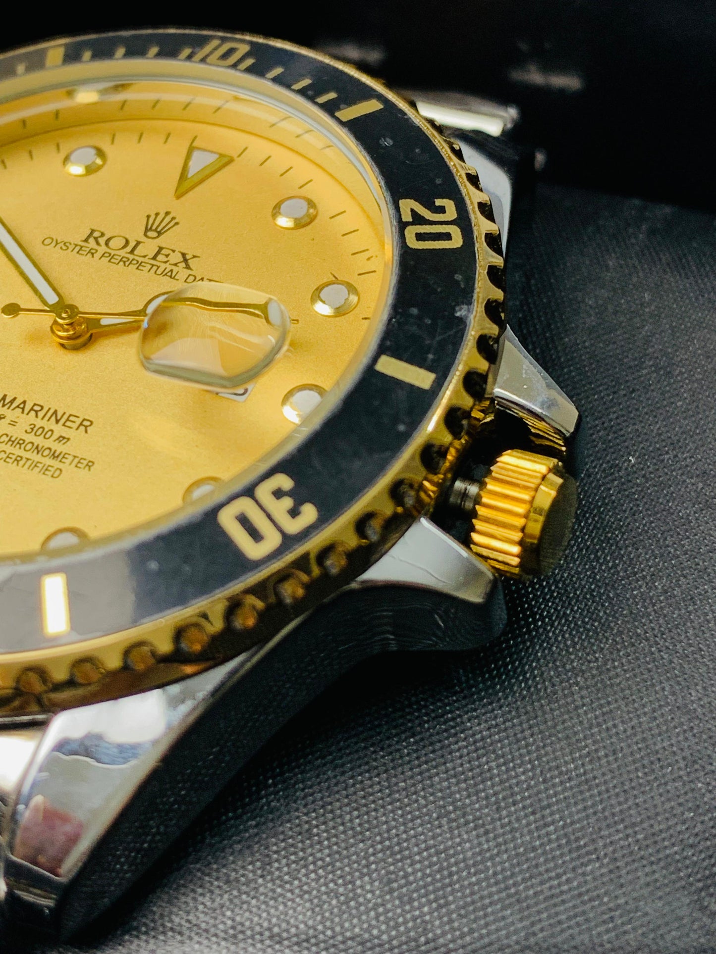 Rolex Two Tone Yellow Dial Date Adjust