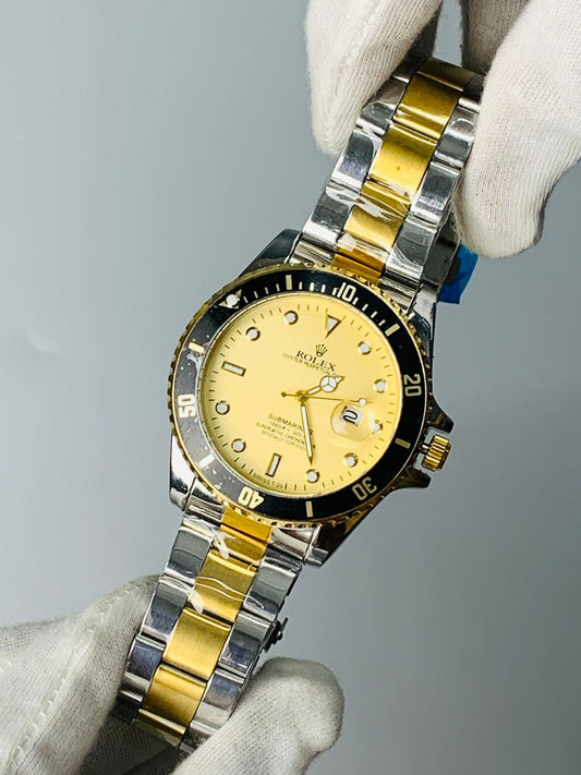 Rolex Two Tone Yellow Dial Date Adjust