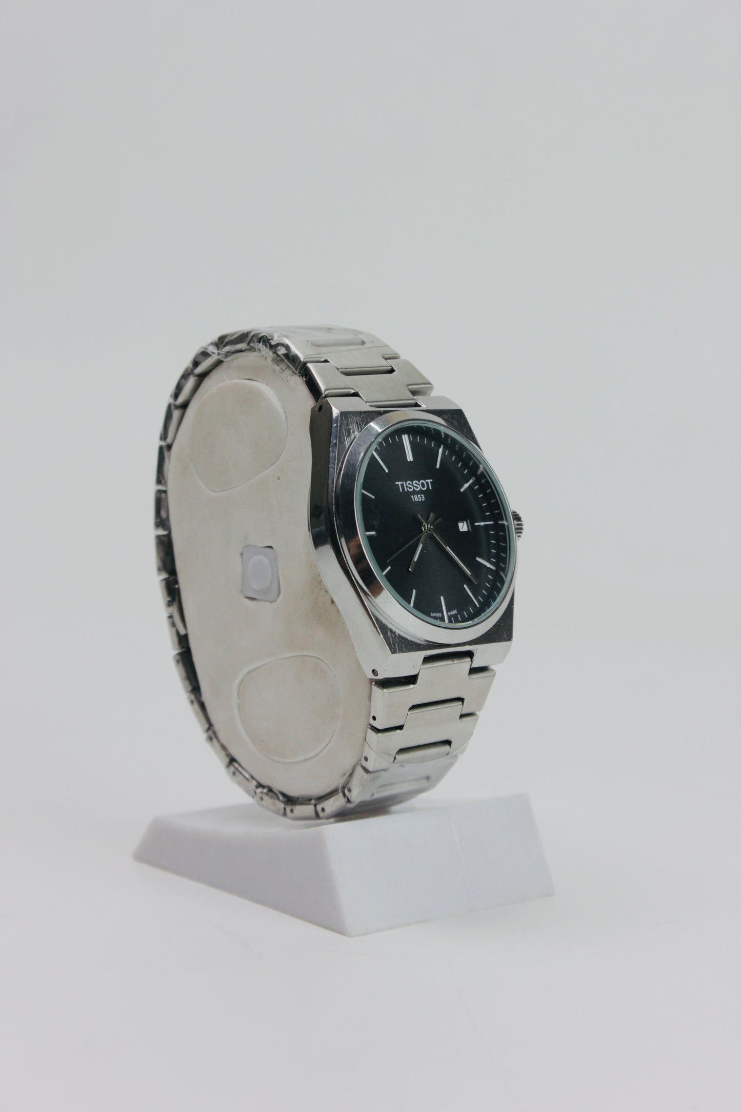 Tissot Gentleman Date Black And Silver Stainless Steel Watch