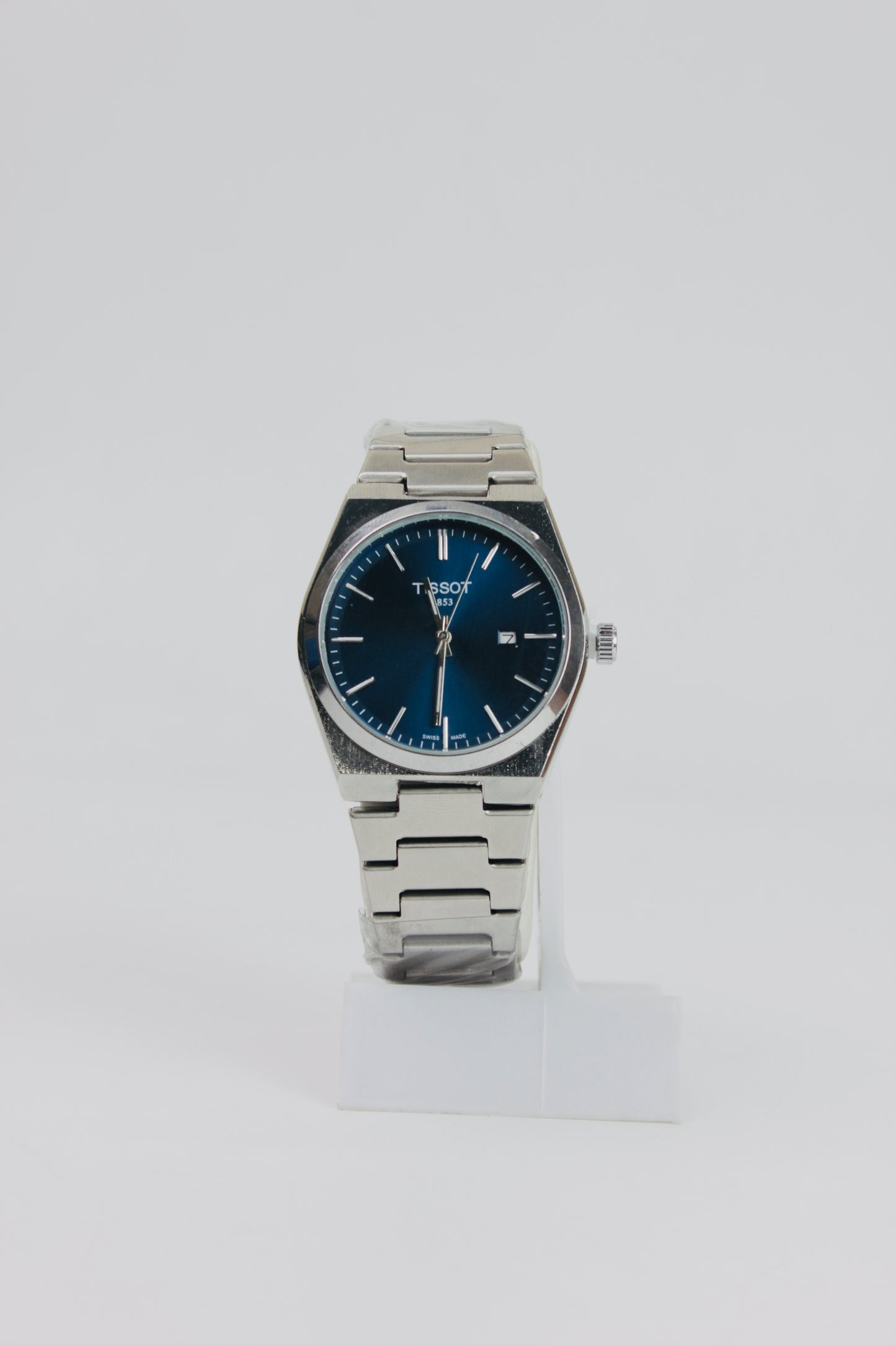 Tissot Gentleman Date Blue And Silver Stainless Steel Watch
