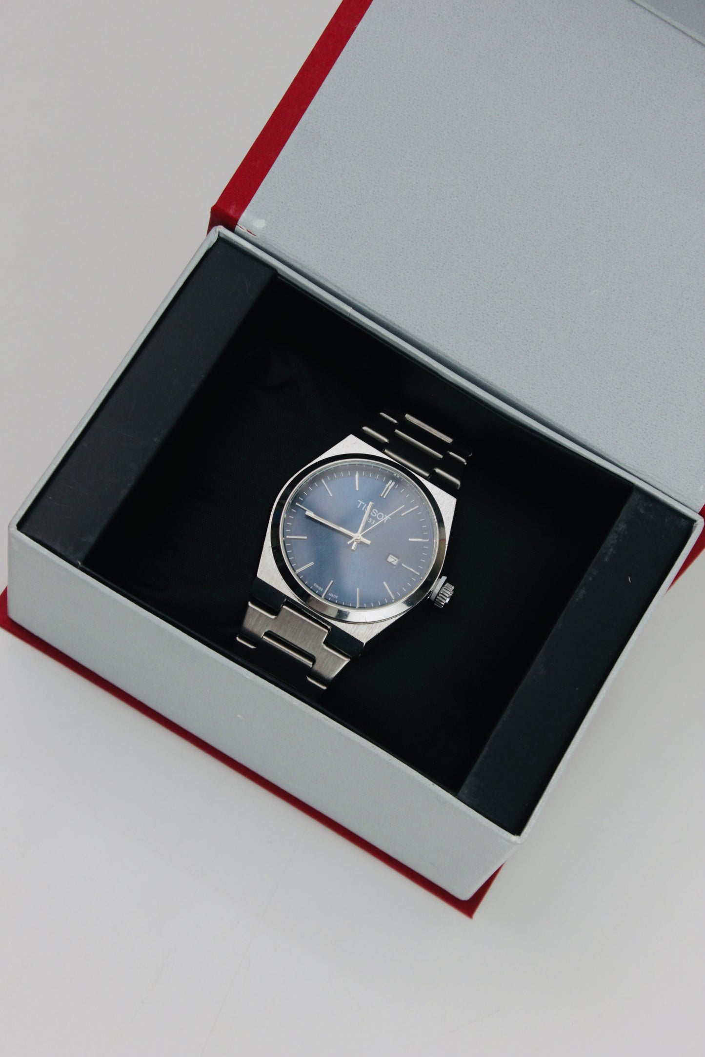 Tissot Gentleman Date Blue And Silver Stainless Steel Watch
