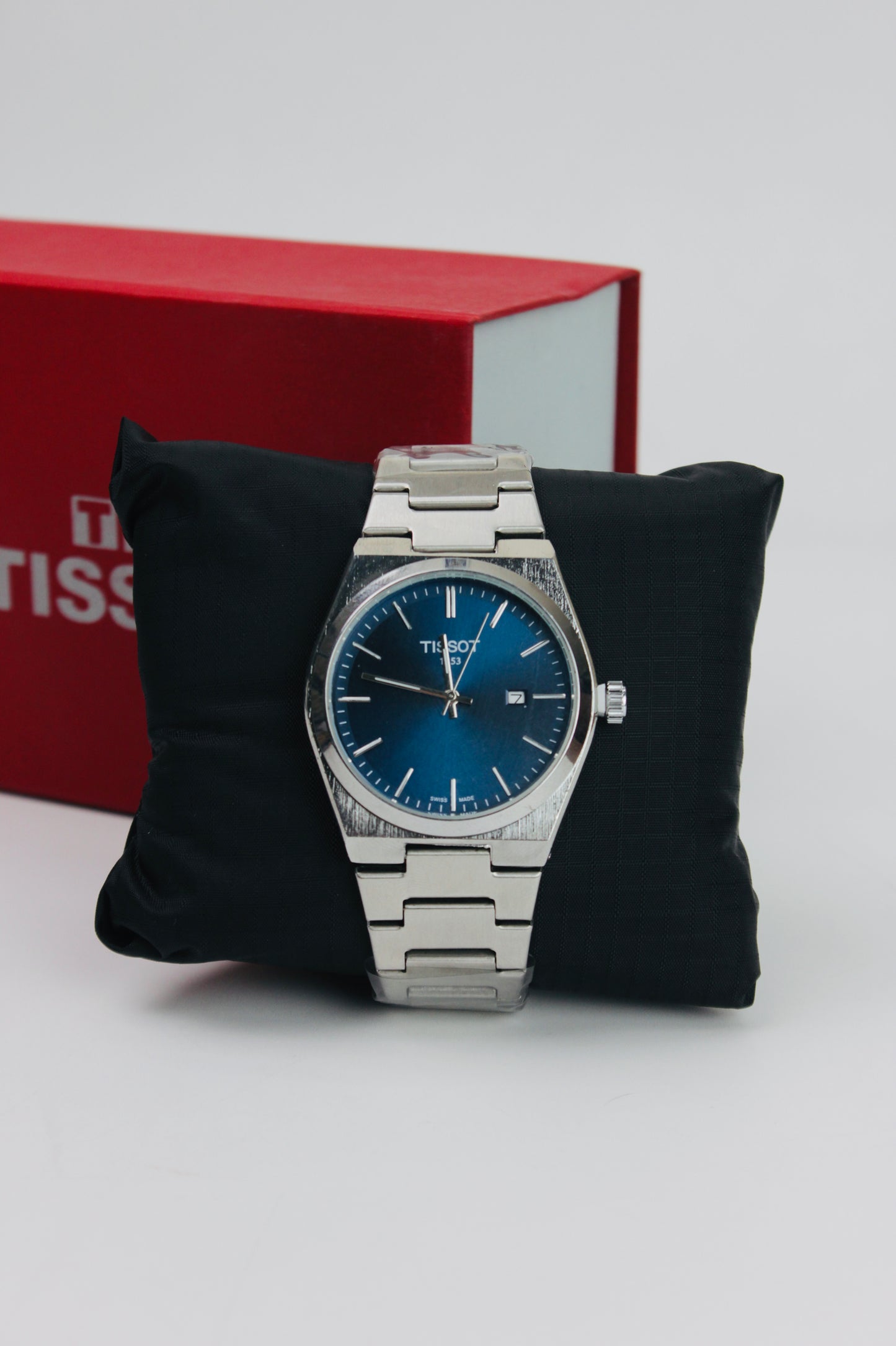 Tissot Gentleman Date Blue And Silver Stainless Steel Watch