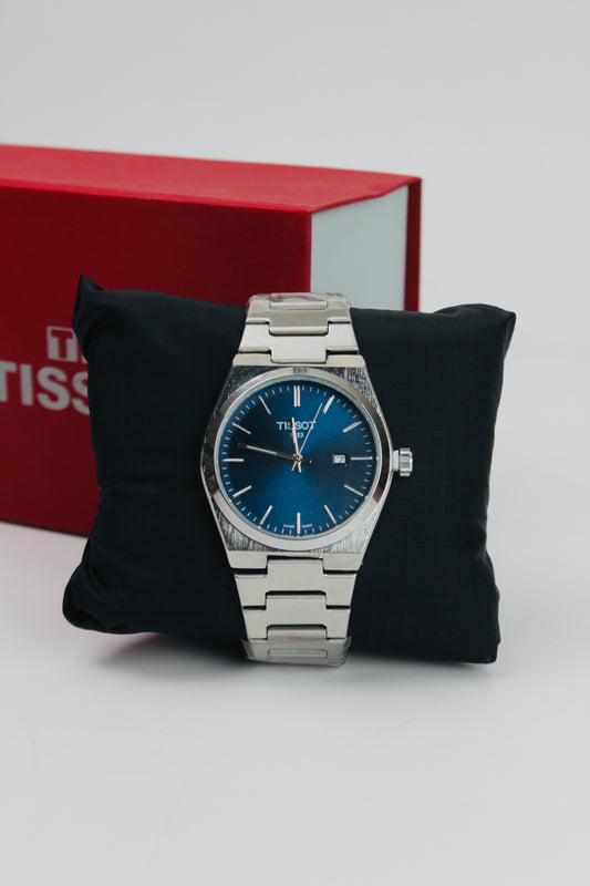 Tissot Gentleman Date Blue And Silver Stainless Steel Watch
