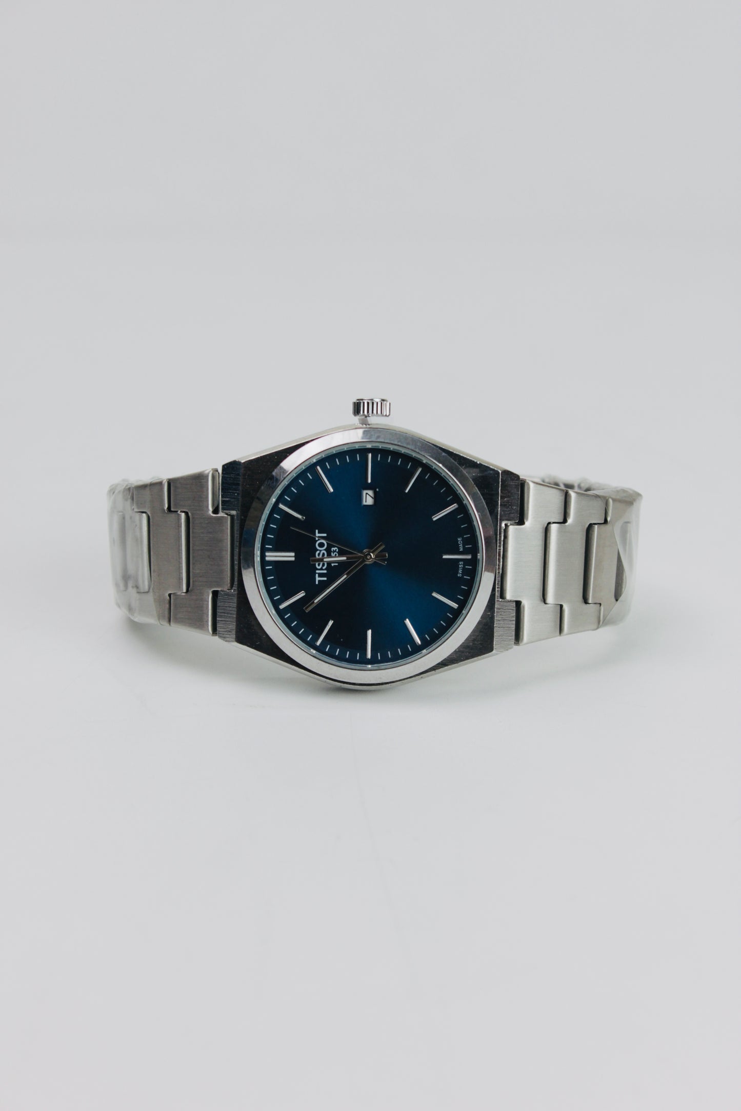 Tissot Gentleman Date Blue And Silver Stainless Steel Watch